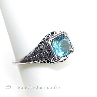 （画像用） 天然石　ブルートパーズ　 スターリングシルバー刻印