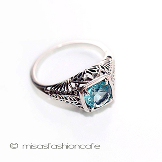 （画像用） 天然石　ブルートパーズ　 スターリングシルバー刻印