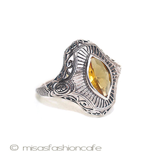 （画像用） シトリン　リング　指輪 スターリングシルバー刻印