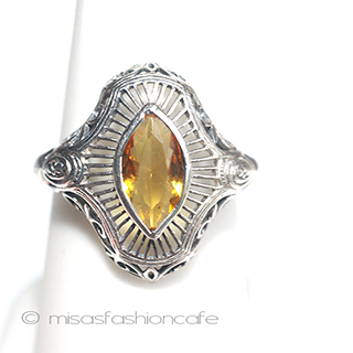 （画像用） シトリン　リング　指輪 スターリングシルバー刻印