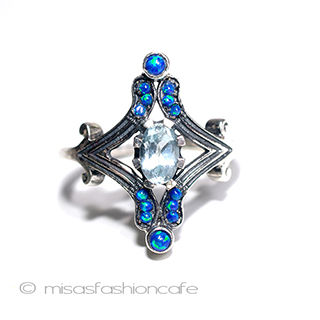 （画像用） 天然石トパーズ&オパール　 スターリングシルバー刻印