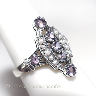 （画像用） 真珠　アメジスト　リング　 スターリングシルバー刻印