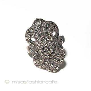 （画像用） 天然石　マーカサイト シルバー925刻印リング