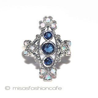 （画像用） オパールサファイヤ　リング スターリングシルバー刻印