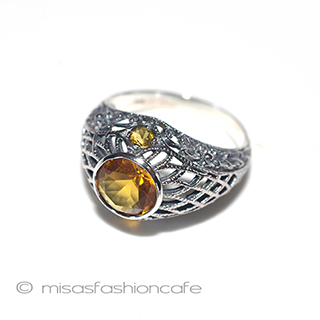 （画像用） 天然石　シトリン　小花 スターリングシルバー刻印