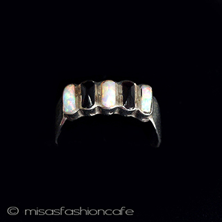 （画像用） 天然石オパール・オニキス スターリング　銀製リング