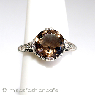 （画像用） トパーズ　リング・指輪 スターリングシルバー小花