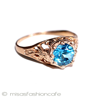 （画像用） 天然石　ブルートパーズ　 14Kローズゴールド925