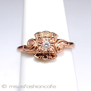 （画像用） 天然ダイヤモンド　リング 14Kローズゴールド　925