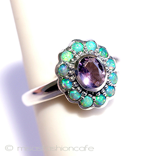 （画像用） オパールアメジスト　リング スターリングシルバー刻印