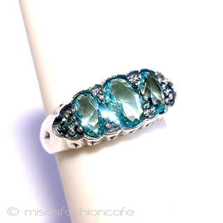 （画像用） 天然アクアマリン　リング　 スターリングシルバー刻印