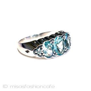 （画像用） 天然アクアマリン　リング　 スターリングシルバー刻印