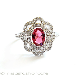 （画像用） ルビー＆ホワイトトパーズ スターリング刻印リング