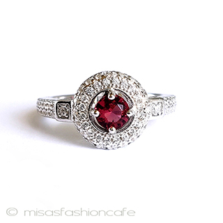 （画像用） 天然石ルビー＆トパーズ スターリング刻印リング