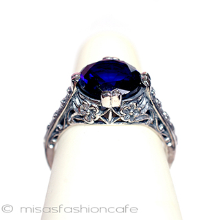 （画像用） サファイア小花　リング　 スターリングシルバー