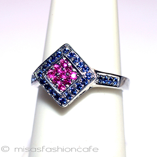 （画像用） 天然石ルビー＆サファイヤ スターリング刻印リング