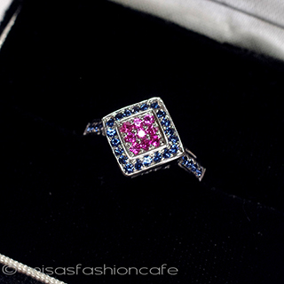 （画像用） 天然石ルビー＆サファイヤ スターリング刻印リング