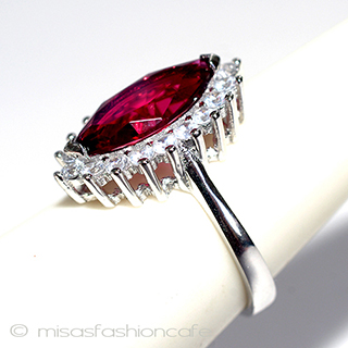 （画像用） ルビー＆ホワイトトパーズ スターリング刻印リング