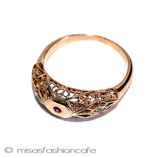 （画像用） 天然ルビー＆ダイヤモンド ローズゴールド925リング