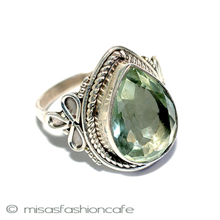 （画像用） グリーン・アメジスト スターリング刻印リング