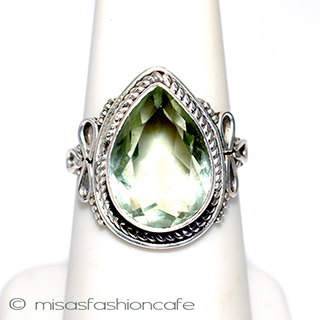 （画像用） グリーン・アメジスト スターリング刻印リング