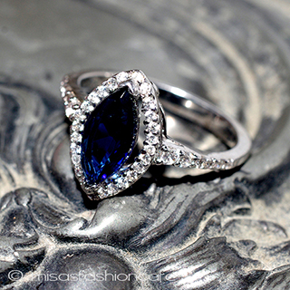 （画像用） サファイア＆トパーズ スターリング刻印リング