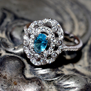 （画像用） アクアマリン＆トパーズ スターリング天然石リング