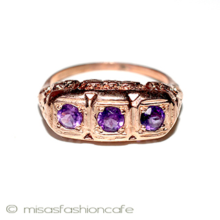 （画像用） 天然石　アメジスト ローズゴールド925リング