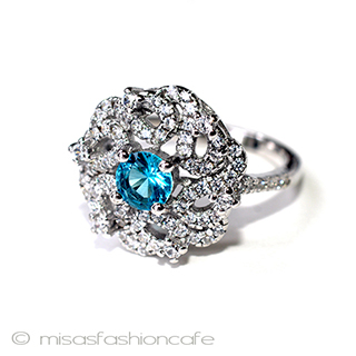 （画像用） アクアマリン＆トパーズ スターリング925リング