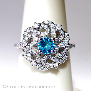 （画像用） アクアマリン＆トパーズ スターリング925リング