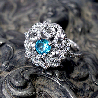 （画像用） アクアマリン＆トパーズ スターリング925リング