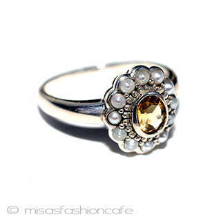 （画像用） 真珠シトリン　リング スターリングシルバー