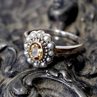 （画像用） 真珠シトリン　リング スターリングシルバー