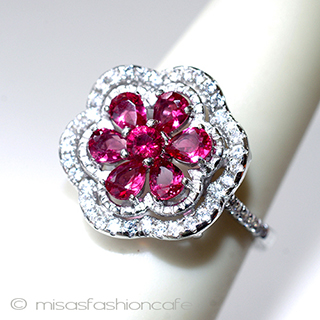 （画像用） ルビー＆ホワイトトパーズ スターリング刻印リング