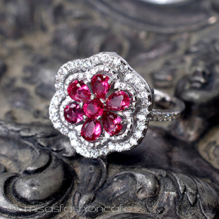 （画像用） ルビー＆ホワイトトパーズ スターリング刻印リング