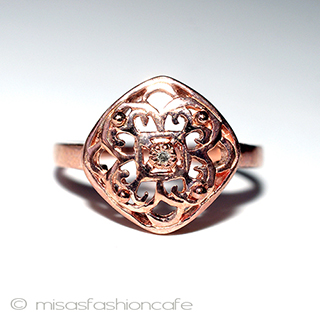 （画像用） 天然ダイヤモンド　リング 14Kローズゴールド　925