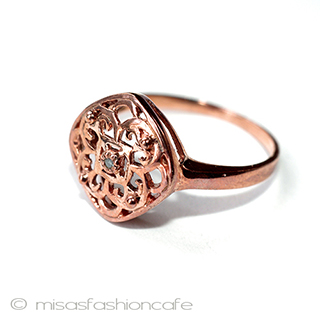 （画像用） 天然ダイヤモンド　リング 14Kローズゴールド　925