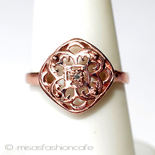 （画像用） 天然ダイヤモンド　リング 14Kローズゴールド　925