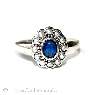 （画像用） 真珠サファイア　リング スターリングシルバー