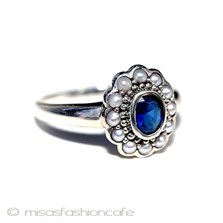 （画像用） 真珠サファイア　リング スターリングシルバー