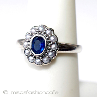 （画像用） 真珠サファイア　リング スターリングシルバー