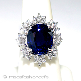 （画像用） サファイア・フラワー スターリング刻印リング