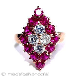 （画像用） ルビー＆サファイア・リング ピンクゴールド925指輪