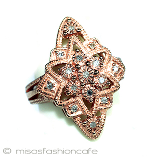 （画像用） 天然ダイヤモンド・リング 14Kローズゴールド 925