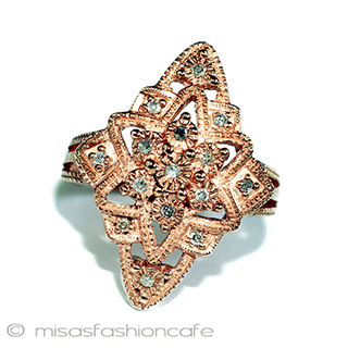 （画像用） 天然ダイヤモンド・リング 14Kローズゴールド 925