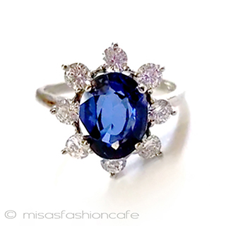 （画像用） サファイア・フラワー スターリング銀製リング