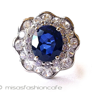 （画像用） アンティークジュエリー サファイア 銀製リング