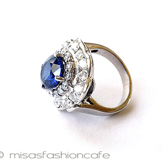 （画像用） アンティークジュエリー サファイア 銀製リング