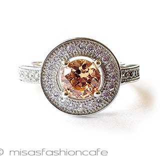 （画像用） サファイア＆トパーズ指輪 スターリング925刻印リング