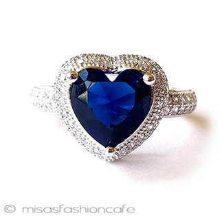 （画像用） ハート型サファイアの指輪 スターリング925リング